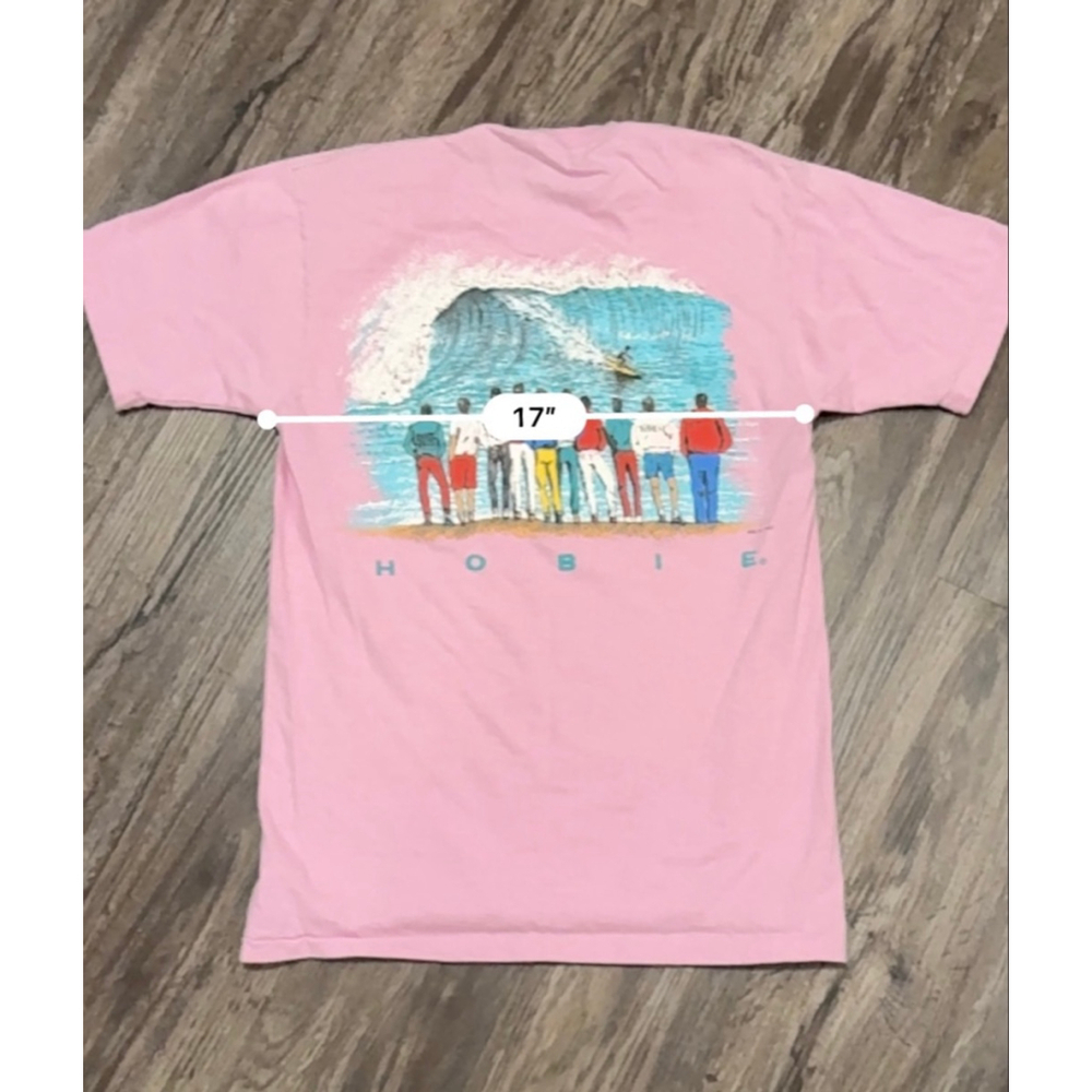 Vtg 1987 Hobie Surf Women’s Pink Made in USA Surfing Graphic Tee Sz L - Picture 9 of 9